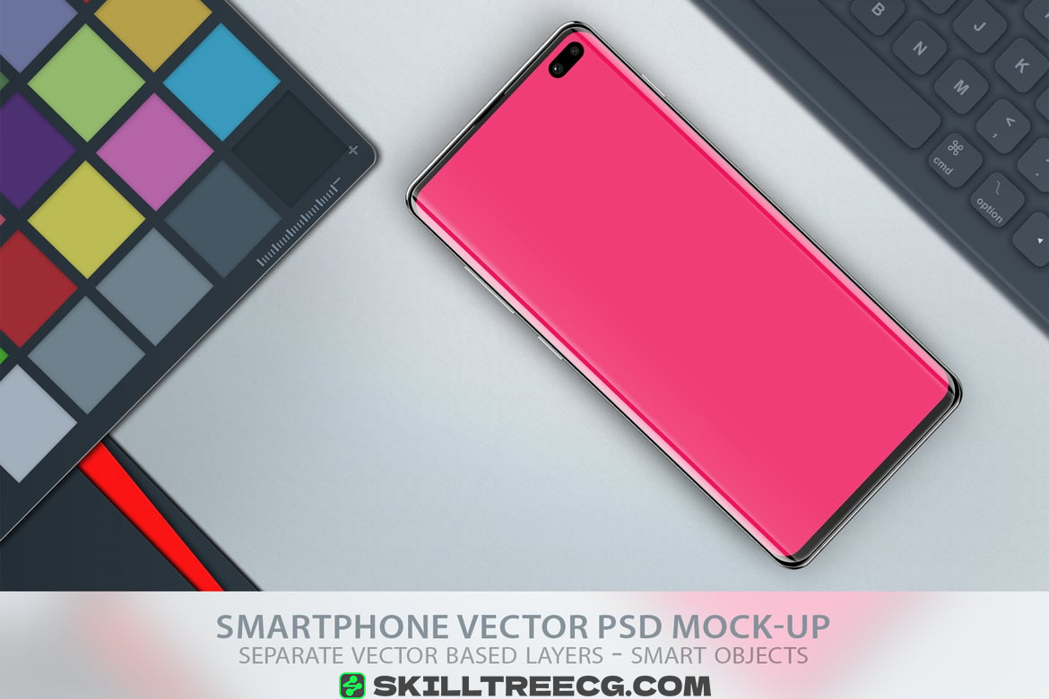 Galaxy S10 Vector Smartphone Layered PSD Mock-Up（663651）-技能树